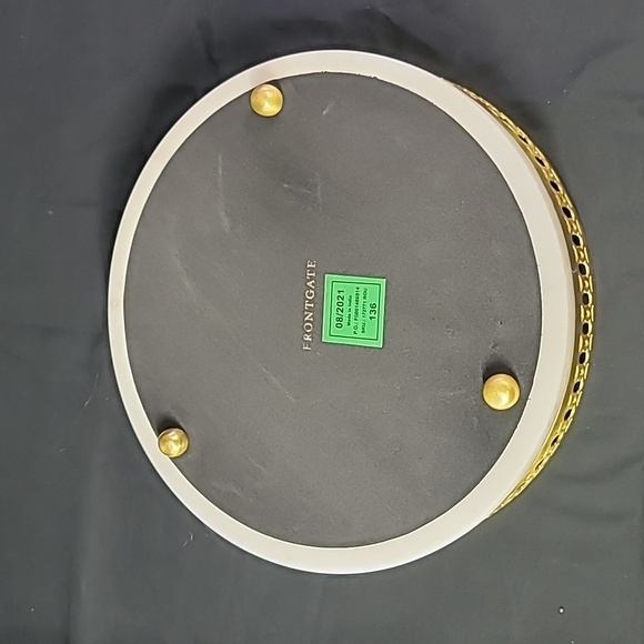 FRONTGATE Sienna Marble Brushed Gold Mirrored Dresser Tray - Picture 6 of 7